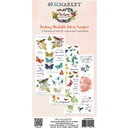 49 and Market Rub-On Transfer Set -Blendable, Birdsong