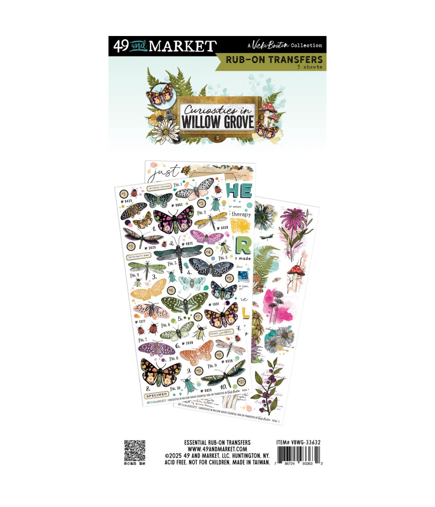 49 and Market Rub-On Transfer Set -Essential Curiosities in Willow Grove