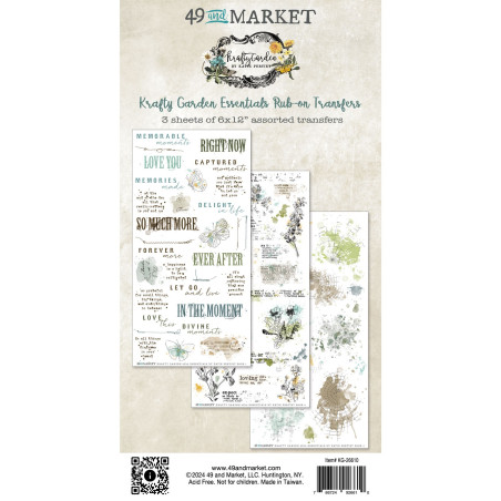 49 and Market Krafty Garden Rub-On Transfer Set - Essentials