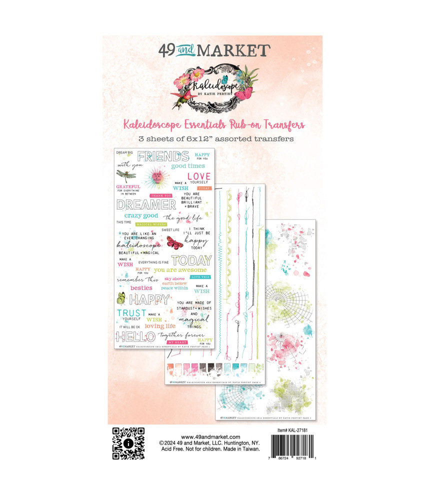 49 and Market Rub-On Transfer Set - Essentials Kaleidoscope