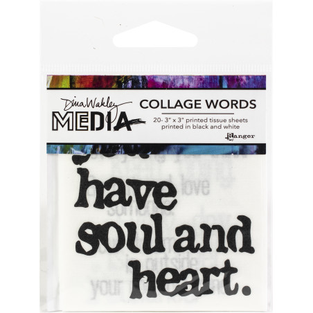 Ranger Dina Wakley Media Tissue Word Pack 3"X3"