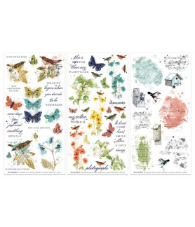 49 and Market Rub-On Transfer Set -Blendable, Birdsong