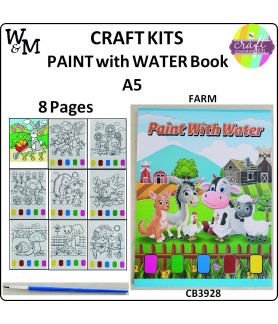 W&M Craft Kit PAINT w WATER Book FARM 8 Pages A5