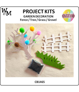 W&M Project Kit GARDEN DECO Fence/Tree/Grass/Gravel