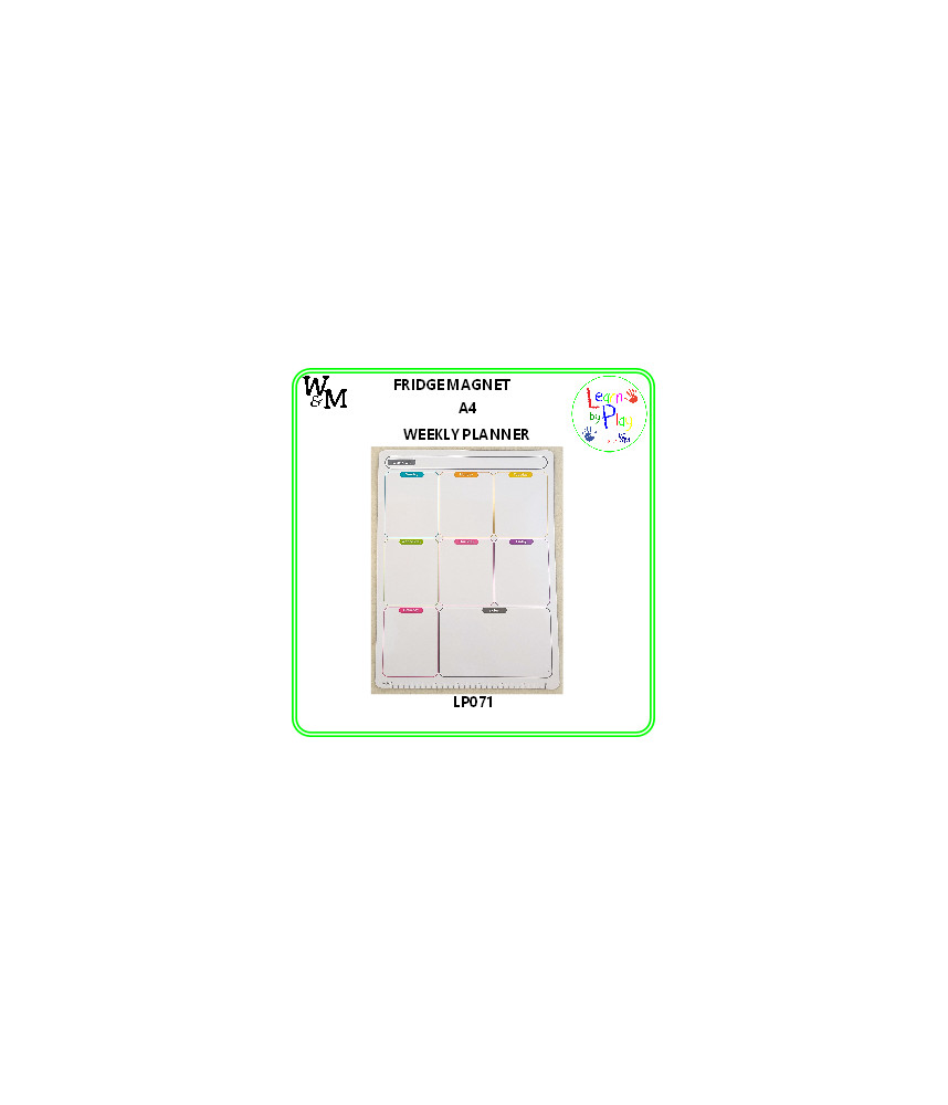 W&M Fridge MAGNET WEEKLY PLANNER A4