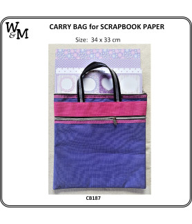 W&M Scrapbook Paper Carry Bag -Pink/Lilac