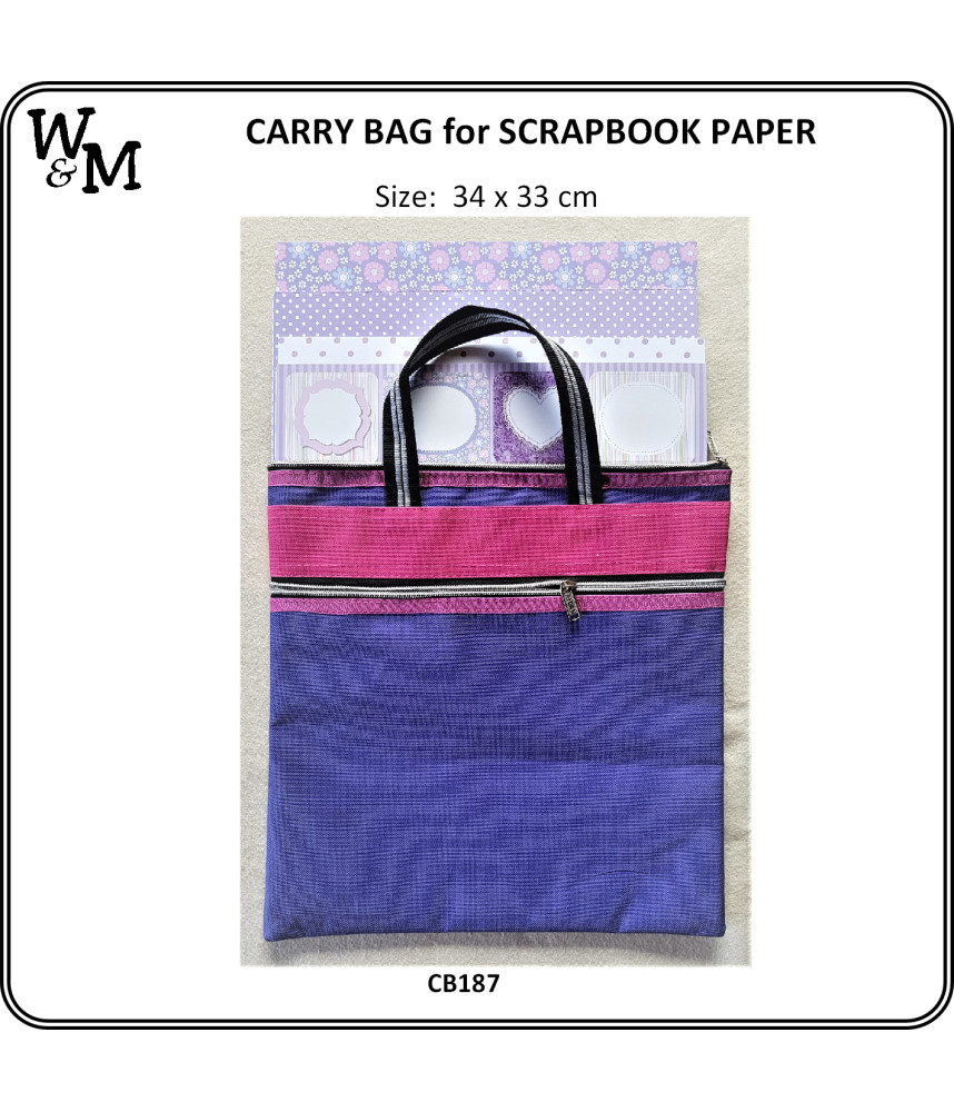 W&M Scrapbook Paper Carry Bag -Pink/Lilac