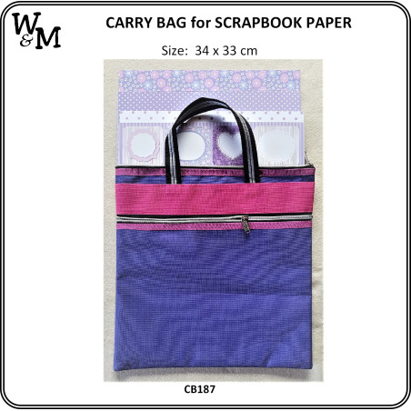 W&M Scrapbook Paper Carry Bag -Pink/Lilac
