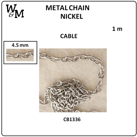 W&M Metal Chain CABLE NICKEL 4.5mm p/m