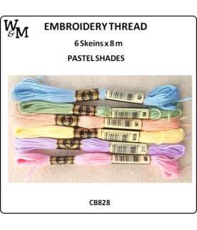 W&M Embroidery Thread PASTEL Shades 8m 6 Skeins