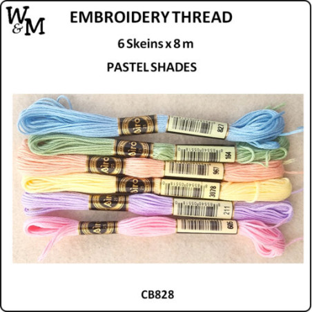 W&M Embroidery Thread PASTEL Shades 8m 6 Skeins