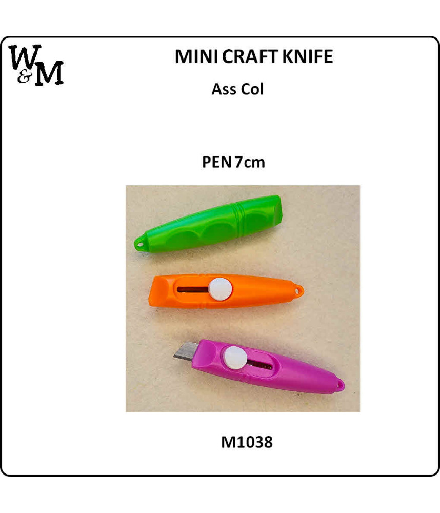 W&M Mini CRAFT KNIFE PEN 7cm Ass Col