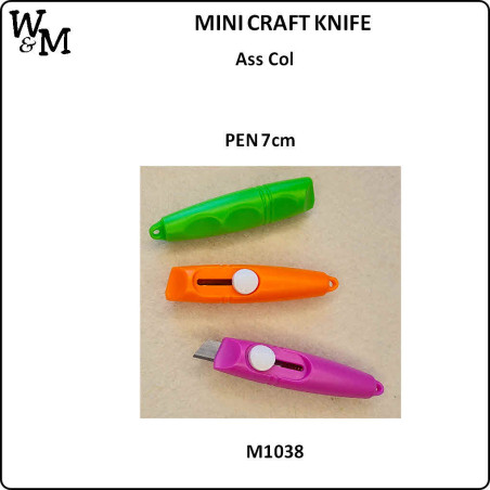 W&M Mini CRAFT KNIFE PEN 7cm Ass Col