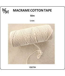 W&M Macrame COTTON Rope 1mm 50m