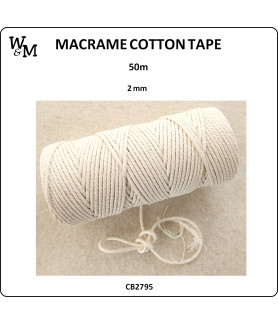 W&M Macrame COTTON Rope 2mm 50m