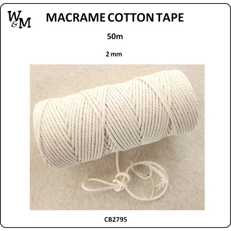 W&M Macrame COTTON Rope 2mm 50m