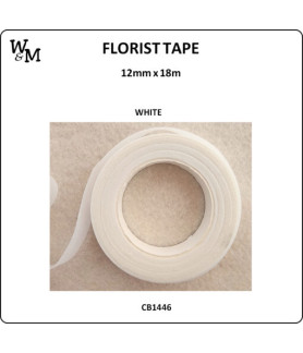 W&M FLORIST TAPE WHITE 12mm x 18m