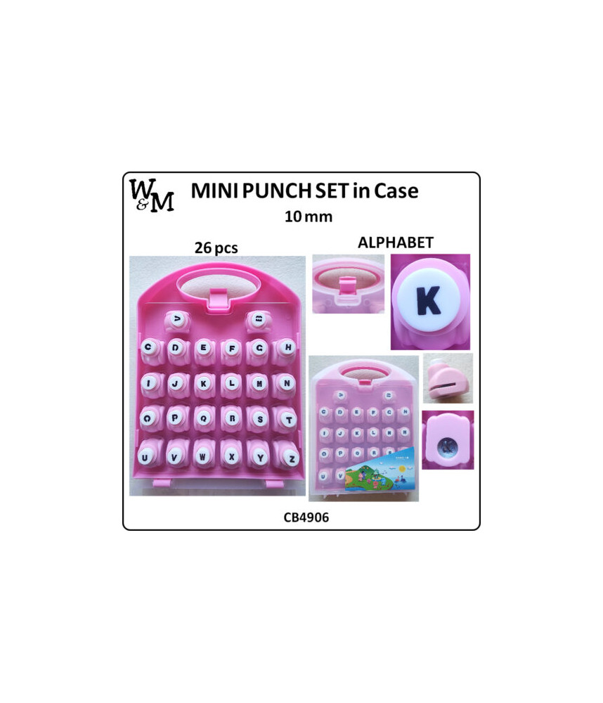 W&M Kamei Punch Set MINI ALPHABET in Case 26pcs