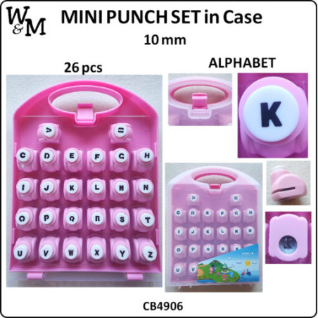 W&M Kamei Punch Set MINI ALPHABET in Case 26pcs