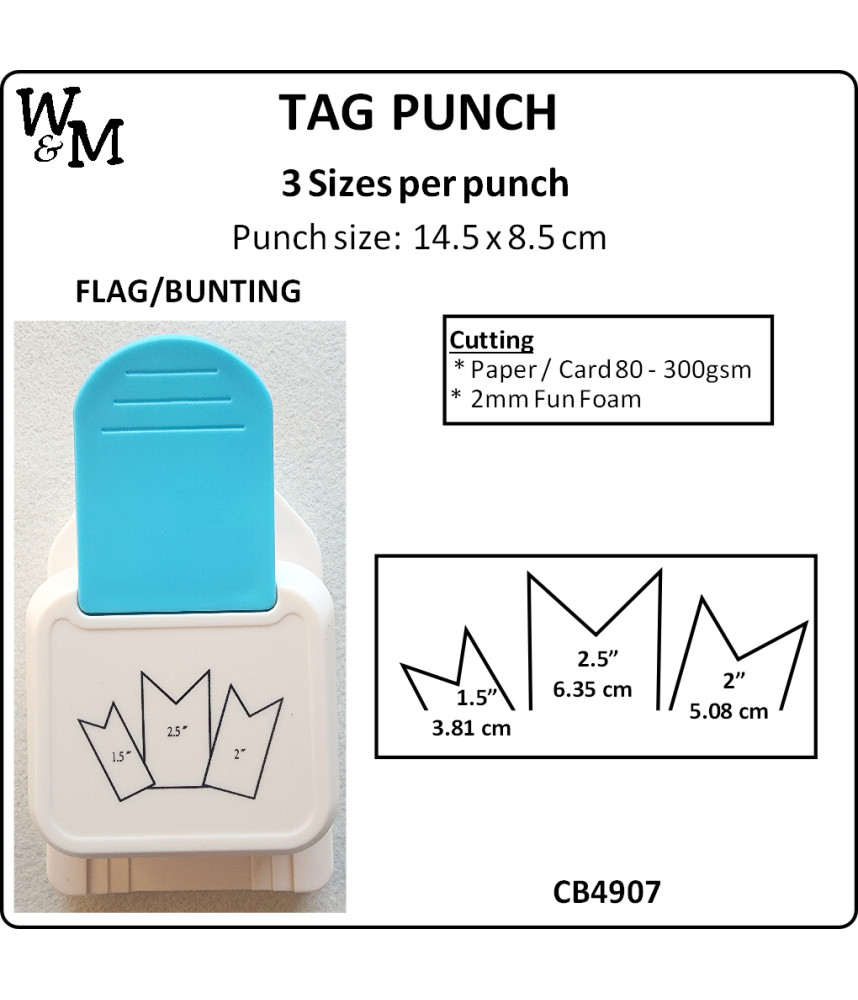 Kamei Tag Punch FLAG/BUNTING 3 Sizes