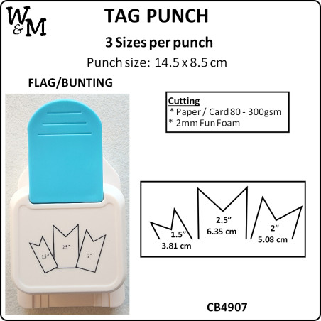 Kamei Tag Punch FLAG/BUNTING 3 Sizes