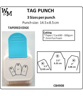 Kamei Tag Punch TAPERED EDGE 3 Sizes