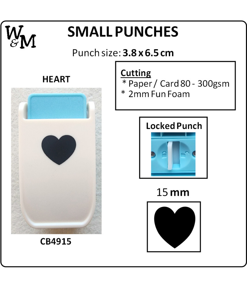 Kamei Punch SMALL HEART 15mm