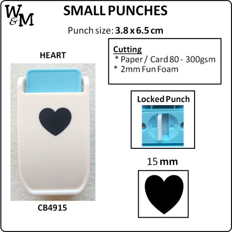 W&M Kamei Punch SMALL HEART 15mm