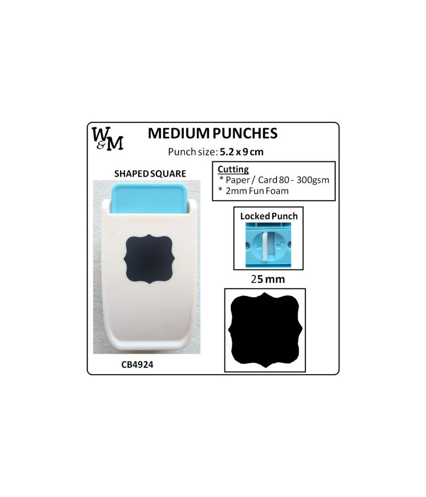 W&M Kamei Punch MEDIUM SHAPED SQUARE 25mm