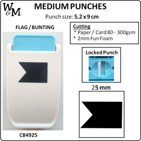 W&M Kamei Punch MEDIUM FLAG/BUNTING 25mm