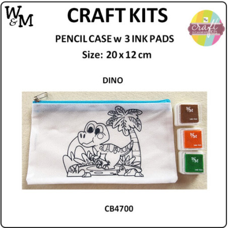 W&M Craft Kit Pencil Case DINO w Ink Pads