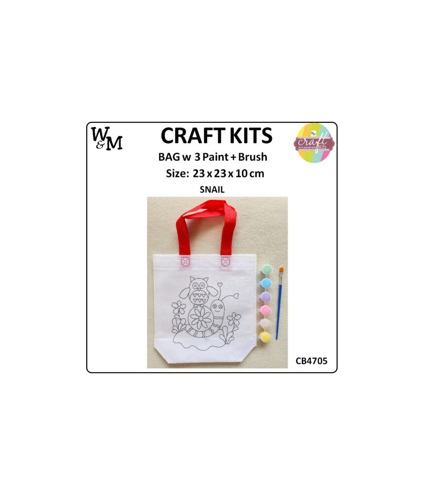 W&M Craft Kit Bag SNAIL w Paint + Brush