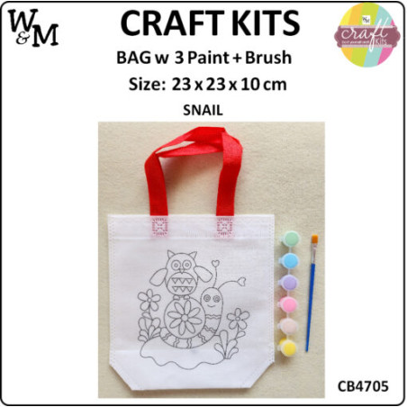 W&M Craft Kit Bag SNAIL w Paint + Brush