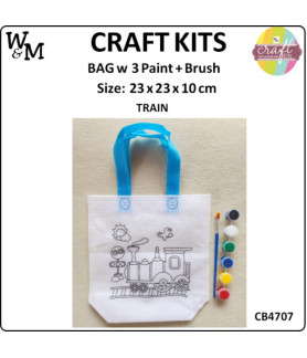 W&M Craft Kit Bag TRAIN w Paint + Brush