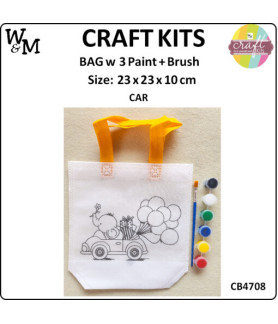 W&M Craft Kit Bag CAR w Paint + Brush