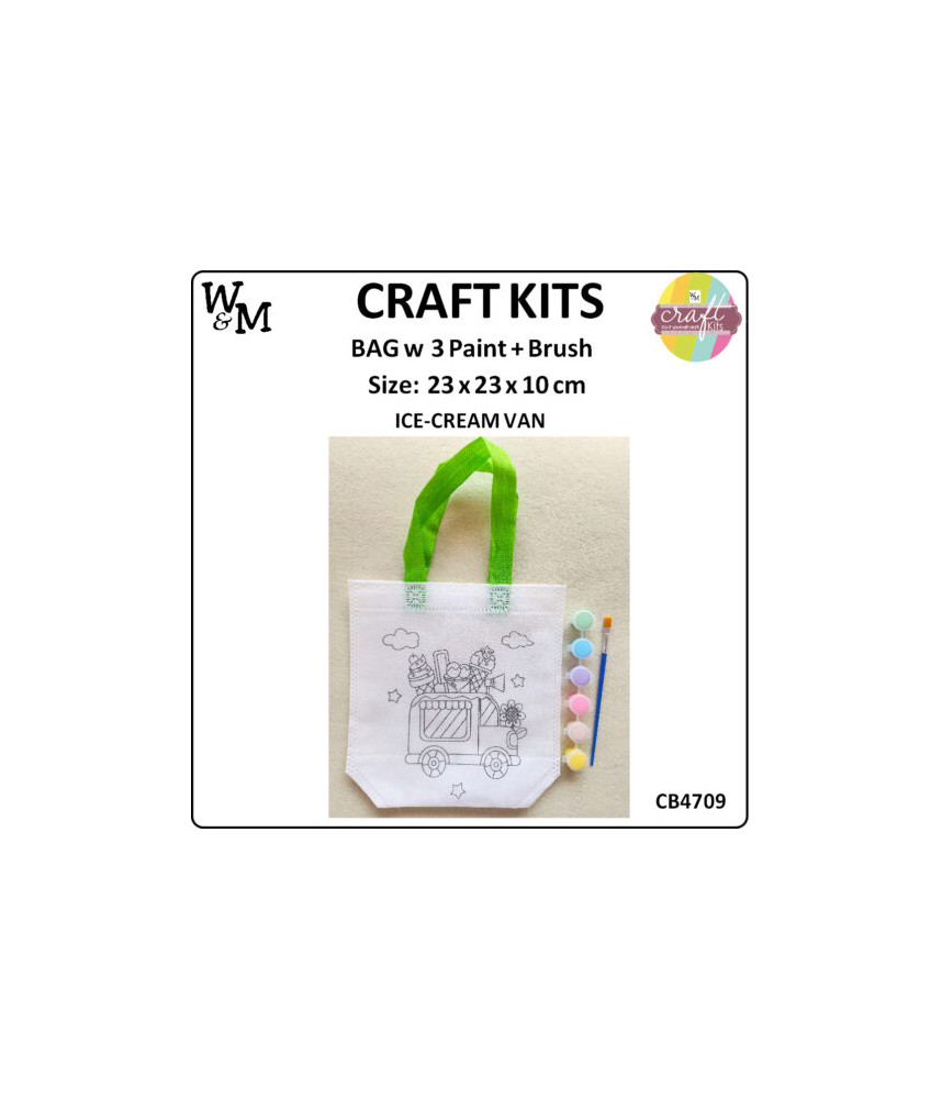 W&M Craft Kit Bag ICE-CREAM VAN w Paint + Brush