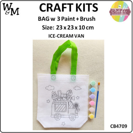 W&M Craft Kit Bag ICE-CREAM VAN w Paint + Brush