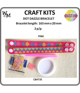 W&M Craft Kit Dot Dazzle BRACELET PINK 2 p/p