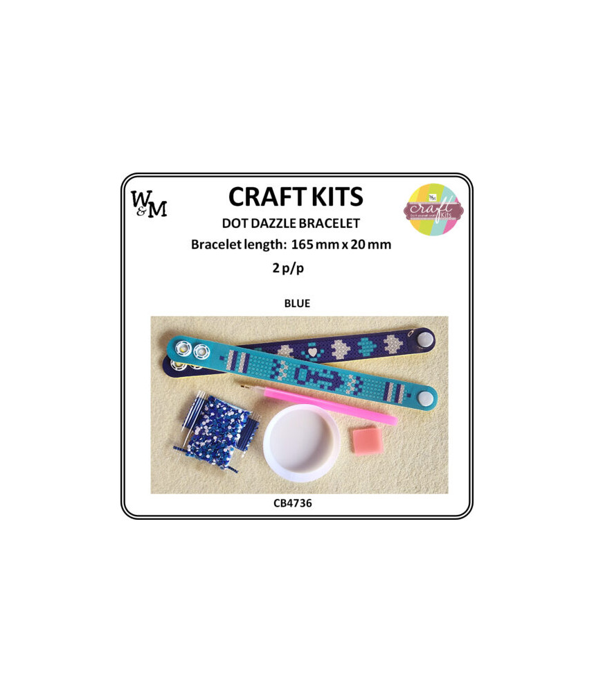 W&M Craft Kit Dot Dazzle BRACELET BLUE 2 p/p