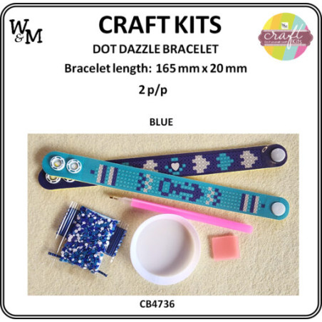 W&M Craft Kit Dot Dazzle BRACELET BLUE 2 p/p