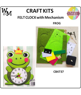 W&M Craft Kit Felt CLOCK FROG w Mechanism