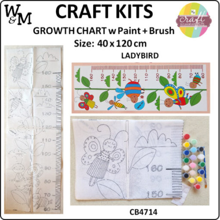 W&M Craft Kit Growth Chart LADYBIRD w Paint + Brush
