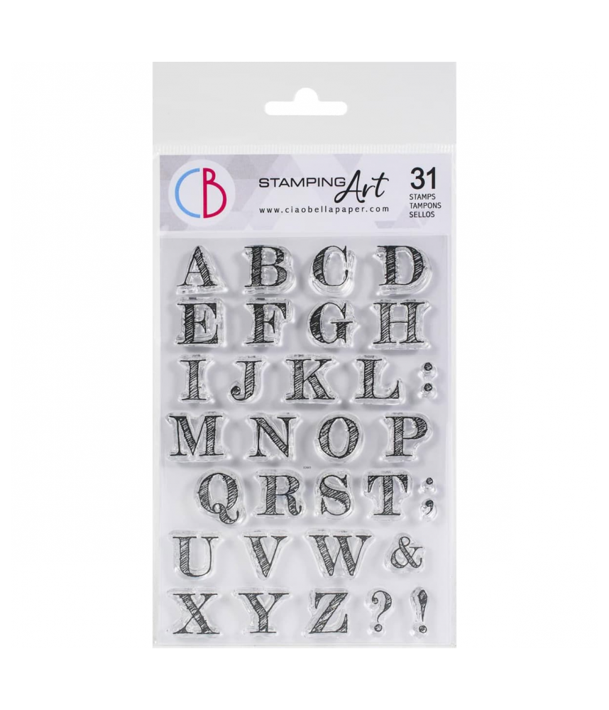 Ciao Bella Clear Stamp - 4x6 Design Uppercase Alphabet