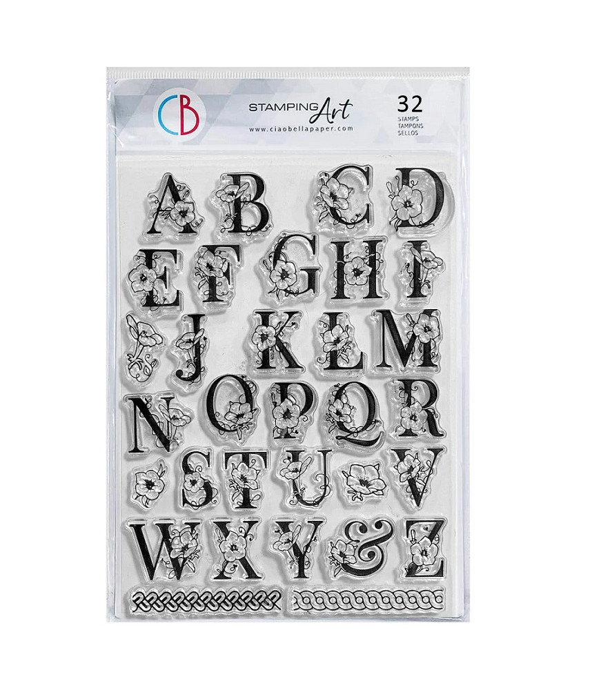 Ciao Bella Clear Stamp 6x8 Floral Alphabet