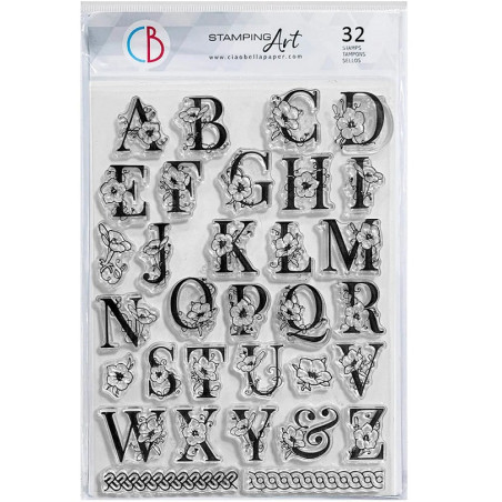 Ciao Bella Clear Stamp 6x8 Floral Alphabet