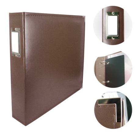 Couture Creations 12x12 D-Ring Faux Leather Album - Dark Brown (5 Refills included)