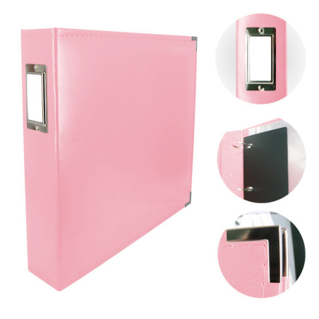 Couture Creations 12x12 D-Ring Faux Leather Album - Baby Pink (5 Refills included)