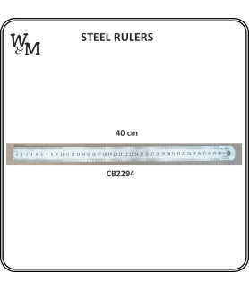 W&M Steel Ruler 40cm/16 inch