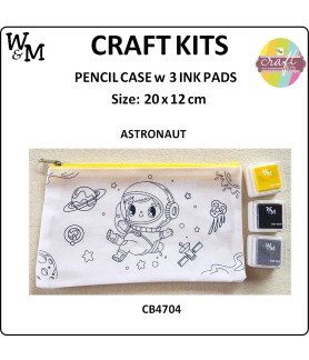 W&M Craft Kit Pencil Case ASTRONAUT w Ink Pads