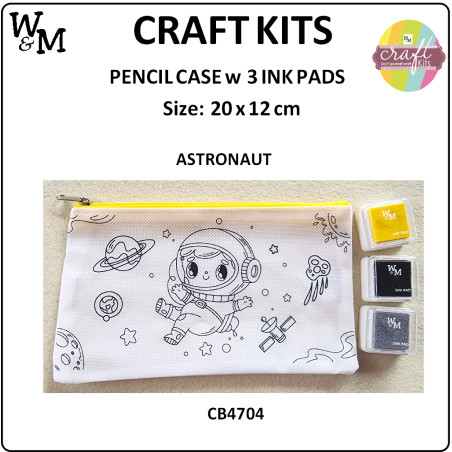 W&M Craft Kit Pencil Case ASTRONAUT w Ink Pads